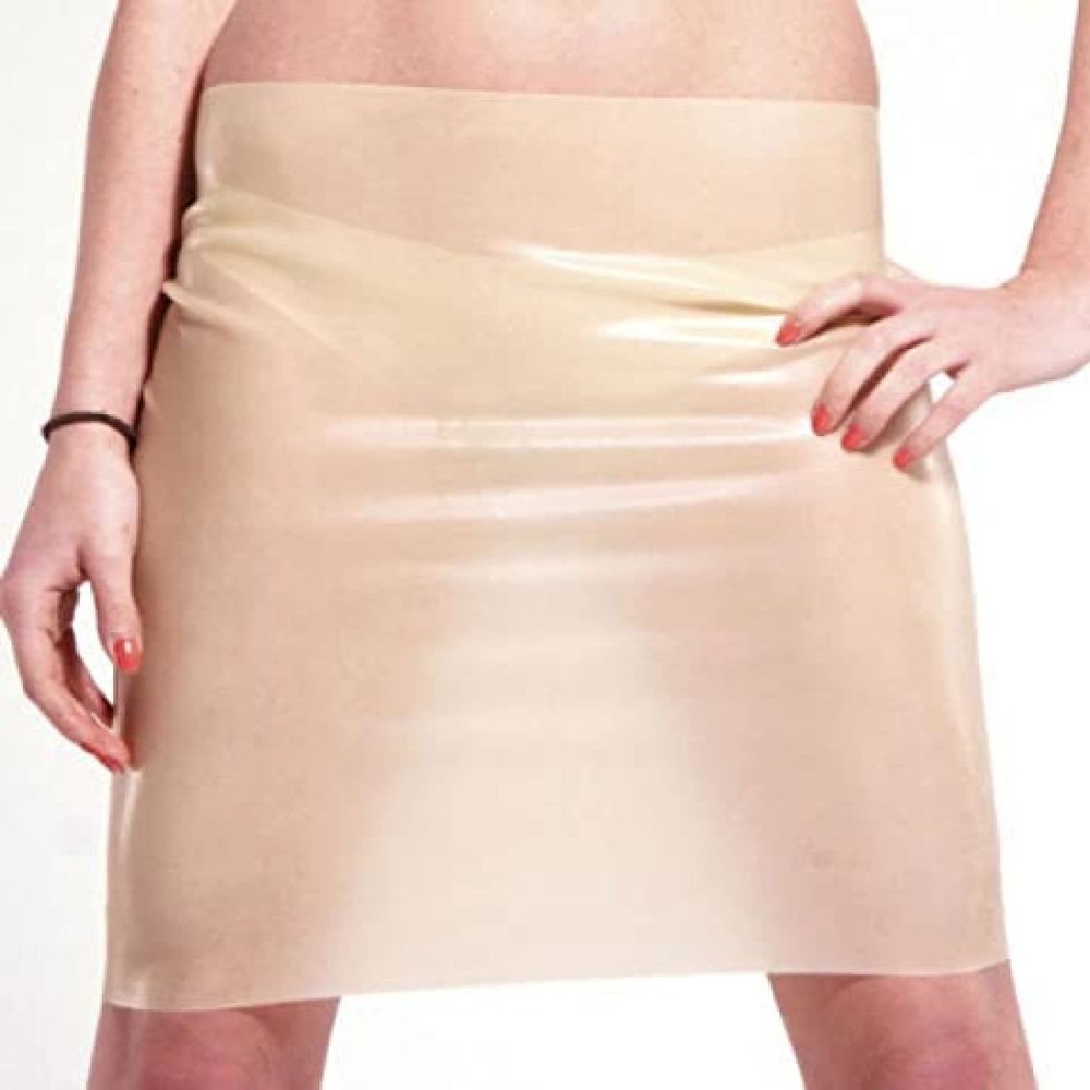 100% Latex Transparent Sexy Hip Dress, XXS–XXL, Clear