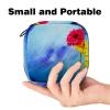 Sanitary Pad Storage Bag, Menstrual Cup Travel Case, Large-Capacity Organizer for Pads and Makeup, Colorful Flower Vase Design view 2