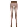 TSSOE Women's Sheer Mesh Open-Crotch Pantyhose, Coffee, One Size view 2