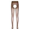 TSSOE Women's Sheer Mesh Open-Crotch Pantyhose, Coffee, One Size view 3