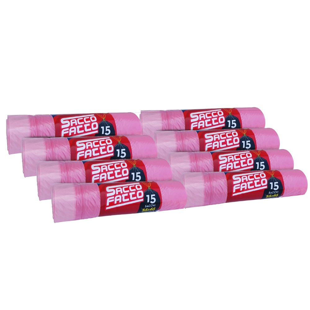 EFFENNE Group 120 Transparent Scented Garbage Bags, 55 x 65 cm, with Handles for Indoor Waste Collection