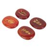 Natural Rune Stone Set, 4 Rune Stones, Semi-Precious Stone, for Meditation (Red Agate) view 1
