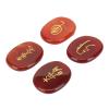 Natural Rune Stone Set, 4 Rune Stones, Semi-Precious Stone, for Meditation (Red Agate) view 3