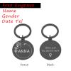 Anti-Lost Personalized Dog ID Tags, Name, Phone, Gender Engraving, Stainless Steel, Cats, Puppies, Dogs, Black, 33.5-30 mm view 2