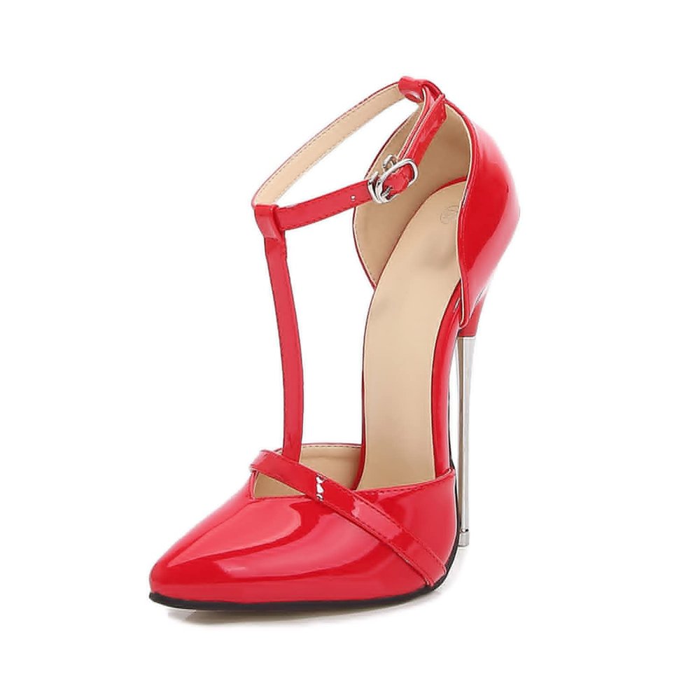 16 cm/6.29 in Pointed-Toe High Heels for Women, Red, EU 46