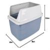 Georplast Sonic XL Cat Litter Box, Gray White (56 x 40 x 30.5 cm) view 3