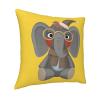 Printed Plush Pillowcase with Cute Baby Elephant on Yellow Background, Square, 45 x 45 cm view 2
