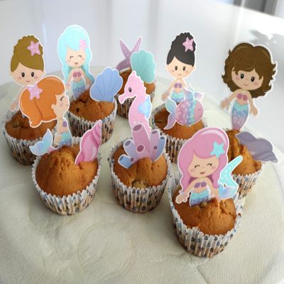 Edible Mermaid Cupcake Toppers, 22 Pieces