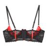 Women’s Red Lace Open-Bust Underwire Push-Up Bra, H 5XL view 3