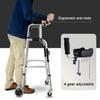 SEVEEZ Two-Wheel Walker with Armrests, Lightweight Height-Adjustable Aluminum Walking Aid view 2