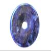 Steinfixx Premium Sodalite Donut, Optional Necklace with Silver- or Gold-Plated Pendant and 80 cm Leather Cord (Donut with Gold Spiral) view 4
