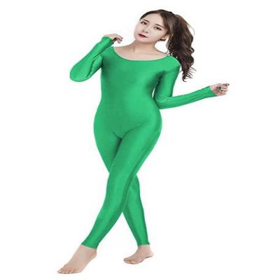 Adult Long-Sleeve Gymnastics Leotard, U-Neck Ballet Bodysuit, EN8 M