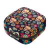 Zippered Period Pad and Tampon Storage Bag for Women and Girls, Day of the Dead Sugar Skull and Flowers view 1
