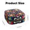 Zippered Period Pad and Tampon Storage Bag for Women and Girls, Day of the Dead Sugar Skull and Flowers view 2