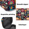 Zippered Period Pad and Tampon Storage Bag for Women and Girls, Day of the Dead Sugar Skull and Flowers view 3