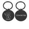 Anti-Lost Personalized Pet ID Tag, Stainless Steel, Black, 2.5 x 2.5 view 1