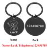 Anti-Lost Personalized Pet ID Tag, Stainless Steel, Black, 2.5 x 2.5 view 2