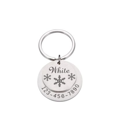 Square Personalized Dog Tag with Name Engraving, Silver