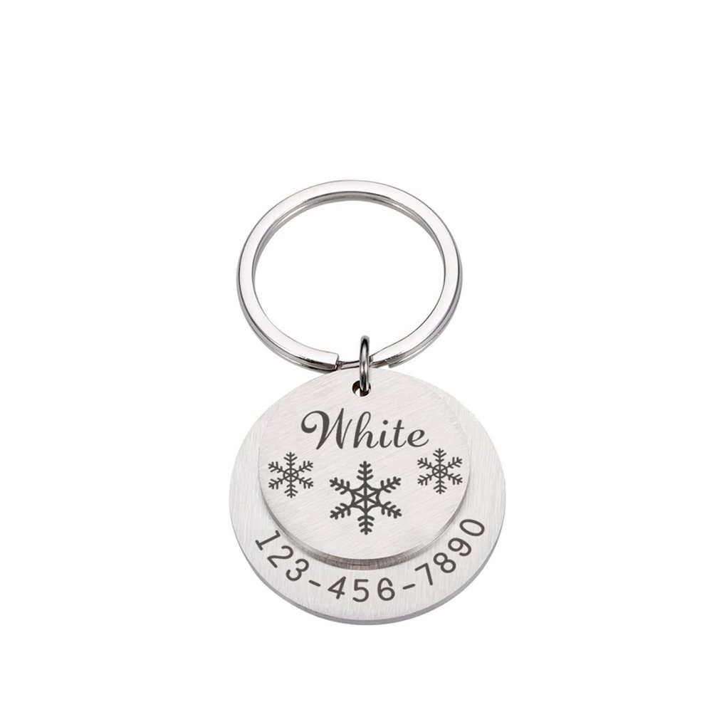 Square Personalized Dog Tag with Name Engraving, Silver