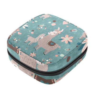 Iiama Women's Period Product Storage Bag, Floral Alpaca Design
