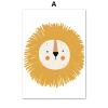 CAYBES 6-Piece Baby Nursery Posters, Lion, Giraffe, Rainbow, Tree and Jungle Animals, Canvas Wall Art Prints, 40 x 60 cm Each, Unframed view 2