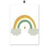 CAYBES 6-Piece Baby Nursery Posters, Lion, Giraffe, Rainbow, Tree and Jungle Animals, Canvas Wall Art Prints, 40 x 60 cm Each, Unframed view 3
