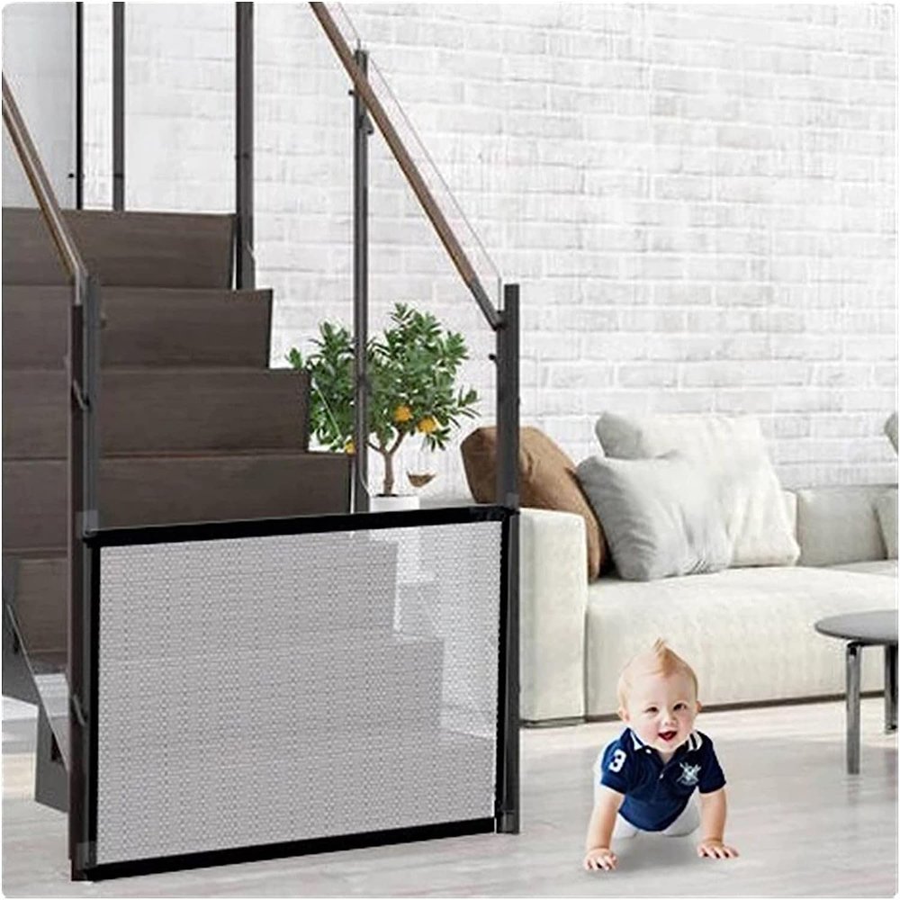 Samnuerly Pet Safety Gate, Foldable, 72 x 110 cm, Black