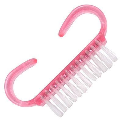 1-Piece Pink Nail Cleaning Brush with Handle