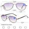 KOOSUFA Bifocal Progressive Reading Sunglasses, Gray Metal Aviator Frames, 1.0 view 2