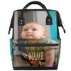 Ourtheme Personalized Diaper Backpack with Photo and Name/Text view 1