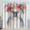 JIARKA Koala Curtains, 2 Panels, 3D Animal Print, Noise-Reducing Blackout Curtains, 220 x 215 cm view 1