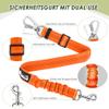 SlowTon Dog Car Harness with Seat Belt, Breathable, Orange, M view 3