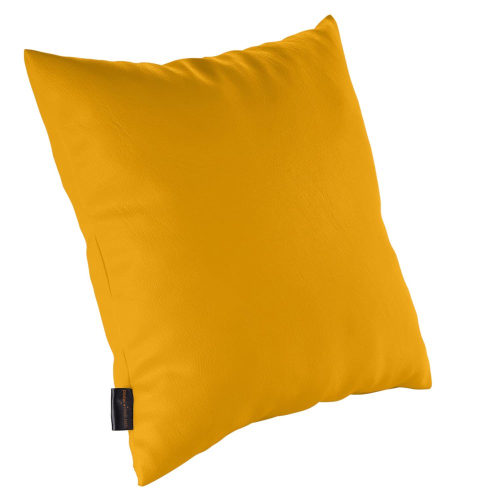 pader medi.tech Foam-Flock-Filled Pillow, 80 x 80 cm, Therapy Positioning Pillow with Synthetic Leather Cover, Washable, Comfortable, 06 Saffron
