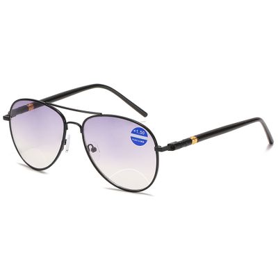 Lanomi Bifocal Pilot Reading Sunglasses with Blue-Light Filter, Black, 1.5