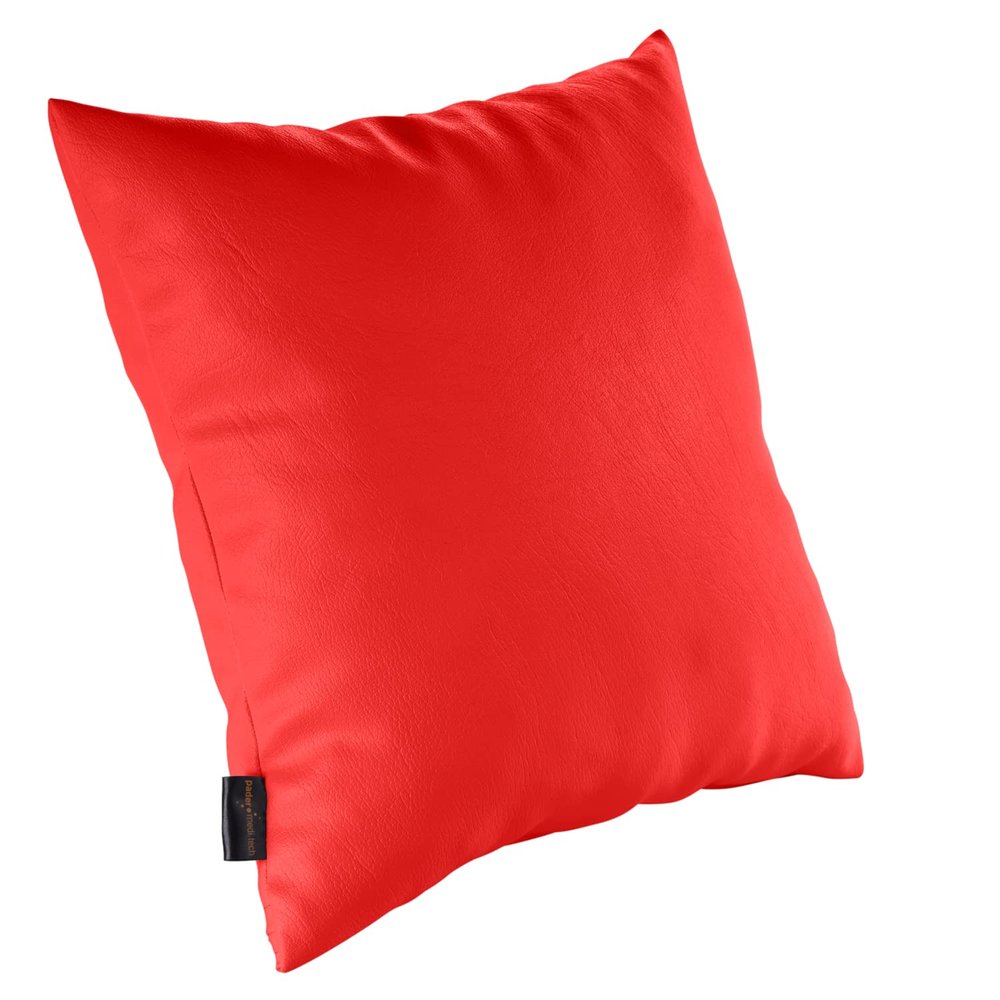 pader medi.tech Pillow with Foam Flakes, 80 x 80 cm, Therapy and Positioning Pillow for Physiotherapy with Faux Leather Cover | Washable, Comfortable | 11 Cherry