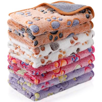 Namalu 4 Waterproof Guinea Pig Fleece Blankets, Paw Print, 60 x 40 cm