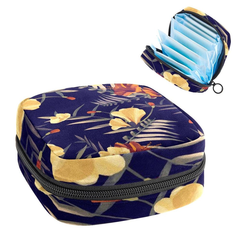 Floral Menstrual Product Storage Bag with Zipper