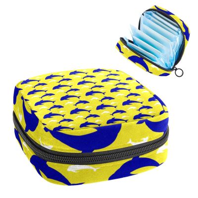 Dolphin Yellow Zippered Period Organizer Pouch