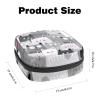 Women's Sanitary Product Storage Bag, Gray Happy Cats Period Pouch with Zipper view 2