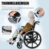 Foldable Lightweight Transport Wheelchair with Drum Brakes, 43 cm Seat Width, Steel view 4