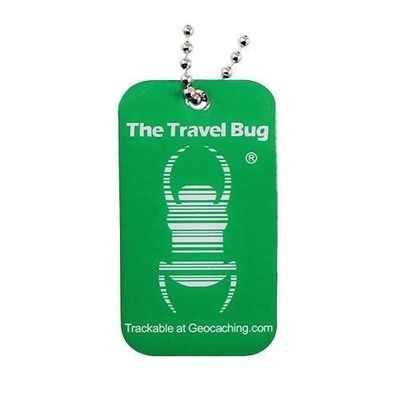 Geo-Versand Geocaching TravelBug QR, Green, Glow in the Dark