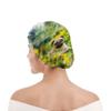 Double-Layer Waterproof Shower Cap, Pug Lie Light Yellow Carpe Grass Flower Sky, Reusable Fashion Shower Hat for Women view 2