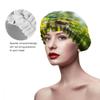 Double-Layer Waterproof Shower Cap, Pug Lie Light Yellow Carpe Grass Flower Sky, Reusable Fashion Shower Hat for Women view 3
