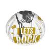 Music Shower Cap, Vintage Rock 'n' Roll Design, Waterproof Reusable Cap for Long Hair view 1