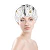 Music Shower Cap, Vintage Rock 'n' Roll Design, Waterproof Reusable Cap for Long Hair view 2