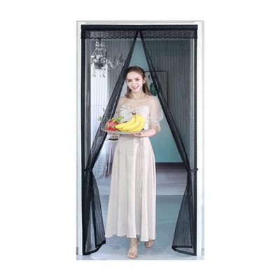 Mosquito Net 70 x 270 cm, Extra-Fine Mesh, Magnetic Curtain, Black