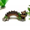 Aquarium Decoration with Bridge and Flowers - Brown view 3