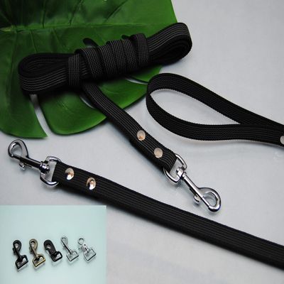 Gray Rubberized Leash, 25 mm, 7 m, No Loop, Silver Scissor Hook