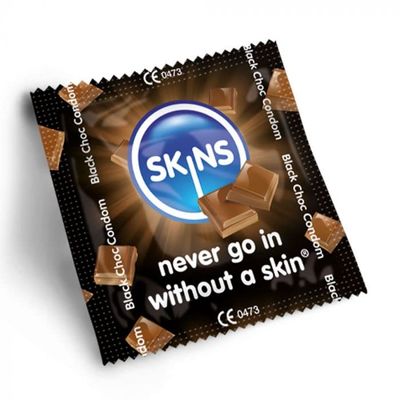 SKINS Premium Chocolate-Flavored Condoms Big Box, Large, Ultraf薄, 100 Count