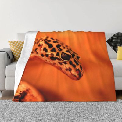 Leopard Little Gecko Multi-Size Ultra-Soft Flannel Blanket (Horizontal), Lightweight and Warm